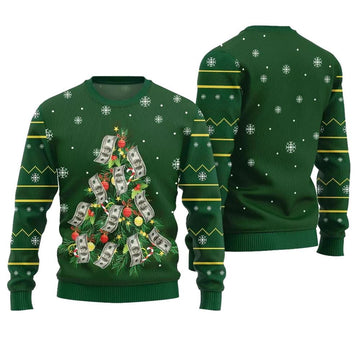 Money Christmas Tree Ugly Christmas Sweater - Moonbestprint