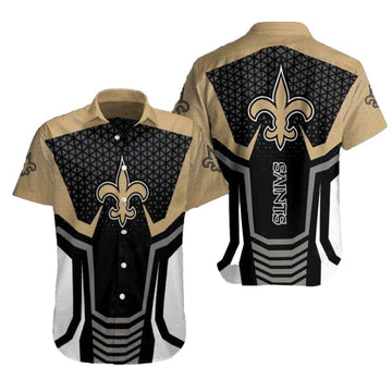 Monochrome Majesty New Orleans Saints Tropical Hawaiian Shirt - Moonbestprint