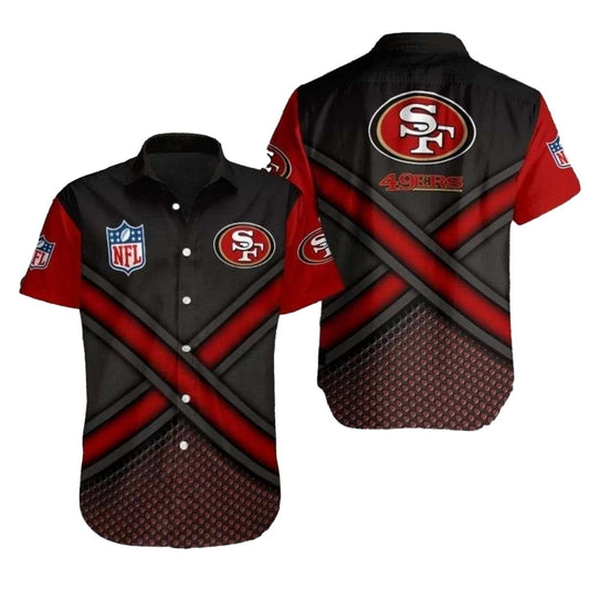 Monochrome Momentum 49ers Striking Contrast Hawaiian Shirt - Moonbestprint