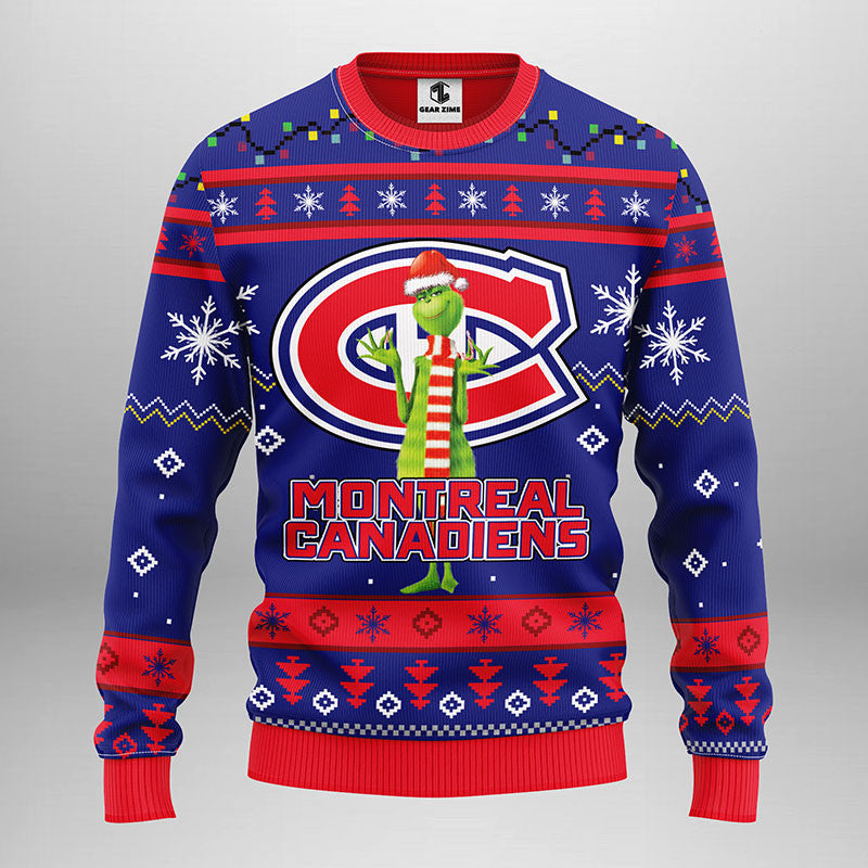 Montreal Canadians Funny Grinch Ugly Christmas Sweater Moonbestprint
