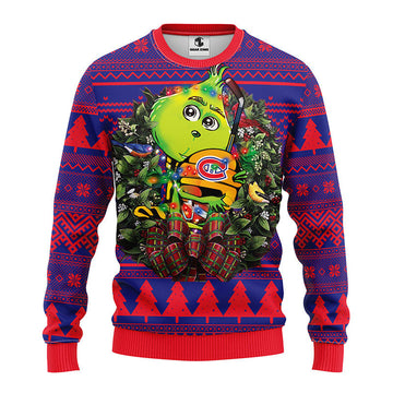 Montreal Canadians Grinch Hug Ugly Christmas Sweater Moonbestprint