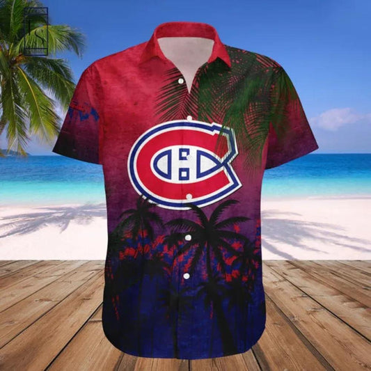 Montreal Canadiens Hawaii Shirt Coconut Tree, NHL Hawaiian Shirt Moonbestprint