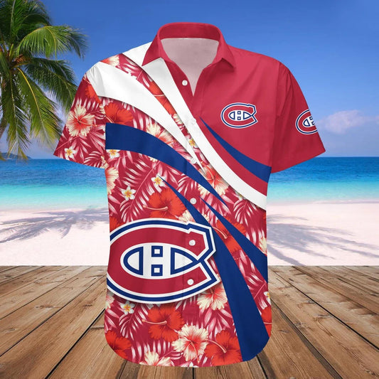 Montreal Canadiens Hawaiian Shirt Hibiscus Sport Style - NHL, NHL Hawaiian Shirt Moonbestprint