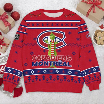 Montreal Canadiens NHL Grinch Ugly Christmas Sweater, NHL Christmas Sweater Moonbestprint