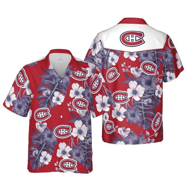 Montreal Canadiens NHL Hawaiian Graphic Print Short Sleeve Hawaiian Shirt, NHL Hawaiian Shirt Moonbestprint