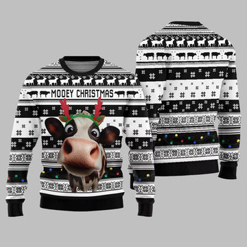 Mooey Christmas Cow Ugly Sweater Christmas 2026 - Moonbestprint