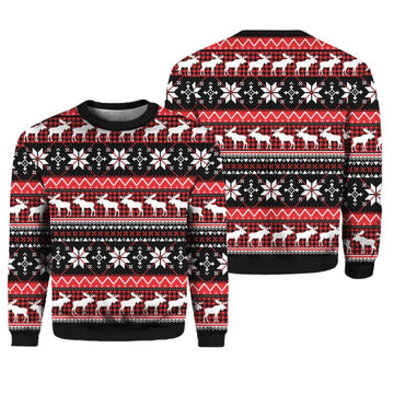 Moose Christmas Party Ugly Christmas Sweater - Moonbestprint