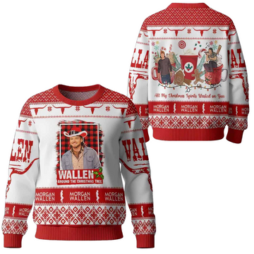 Morgan Wallen Around The Christmas Tree Ugly Christmas Sweater 2025 – Moonbestprint