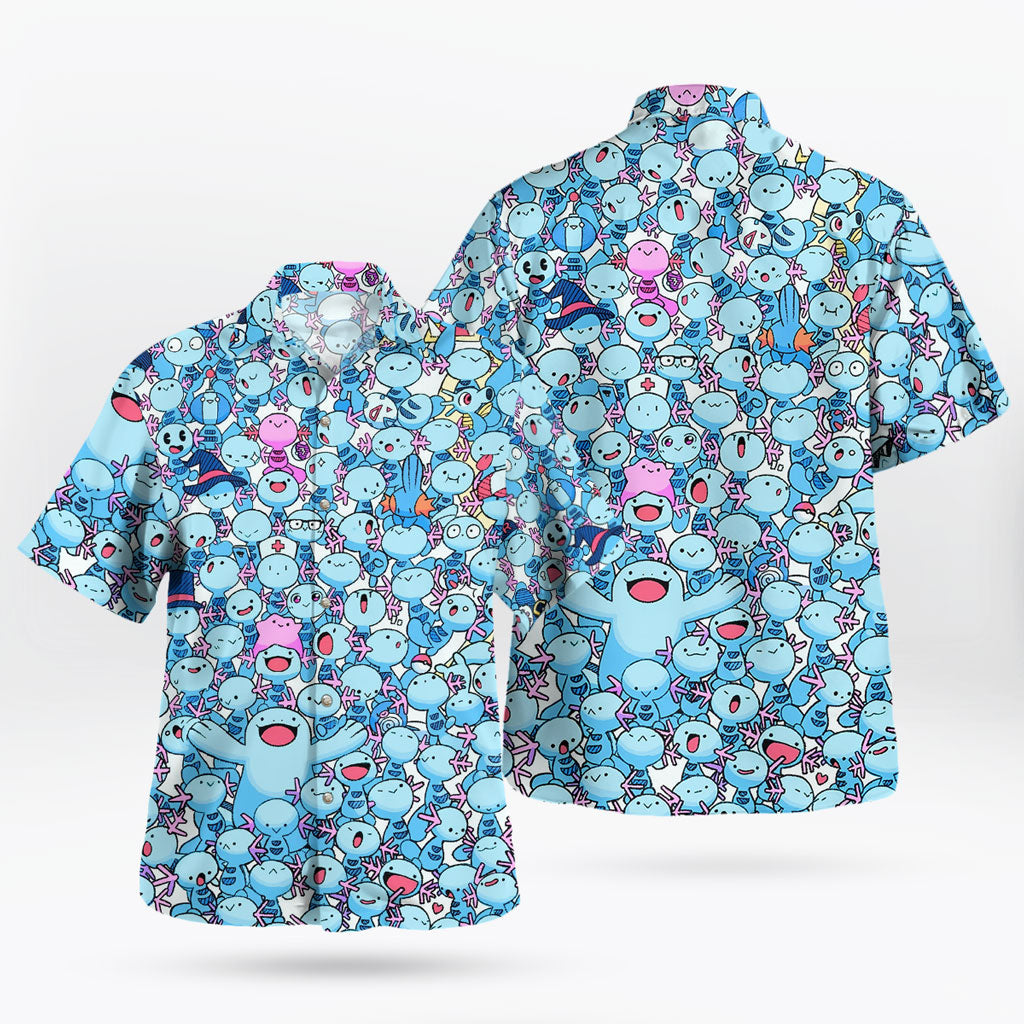 Anime Mudkip Pokemon Blue Hawaiian Shirt – Moonbestprint