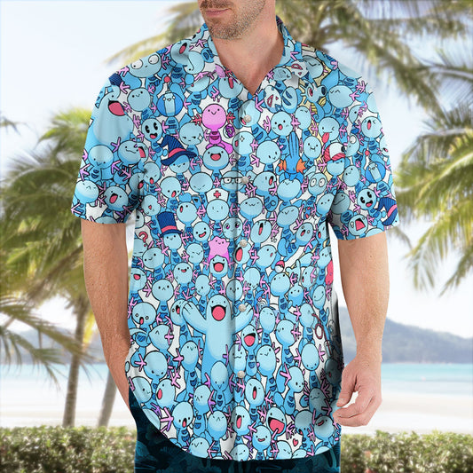 Anime Mudkip Pokemon Blue Hawaiian Shirt – Moonbestprint