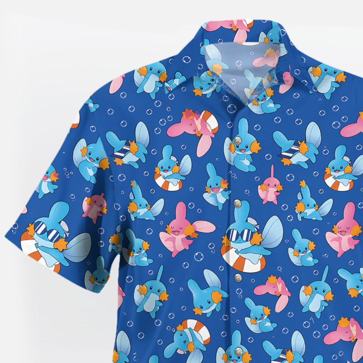 Mudkip and Wooper Summer Splash Pokemon Hawaiian Shirt – Moonbestprint