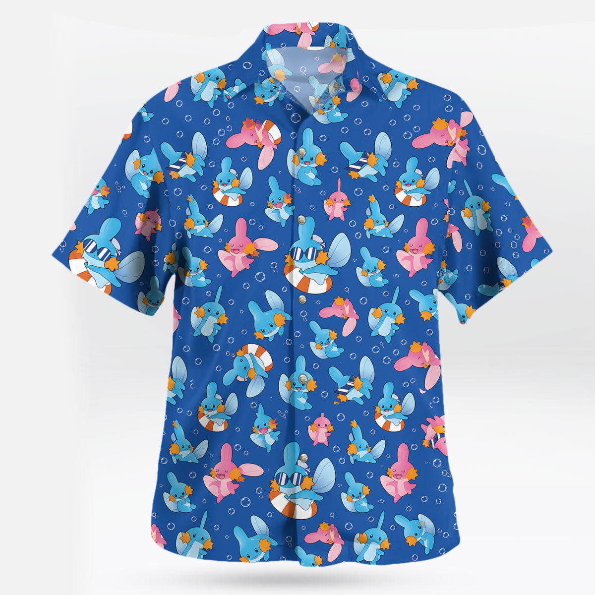 Mudkip and Wooper Summer Splash Pokemon Hawaiian Shirt – Moonbestprint
