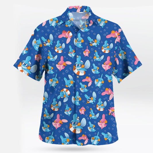 Mudkip and Wooper Summer Splash Pokemon Hawaiian Shirt – Moonbestprint