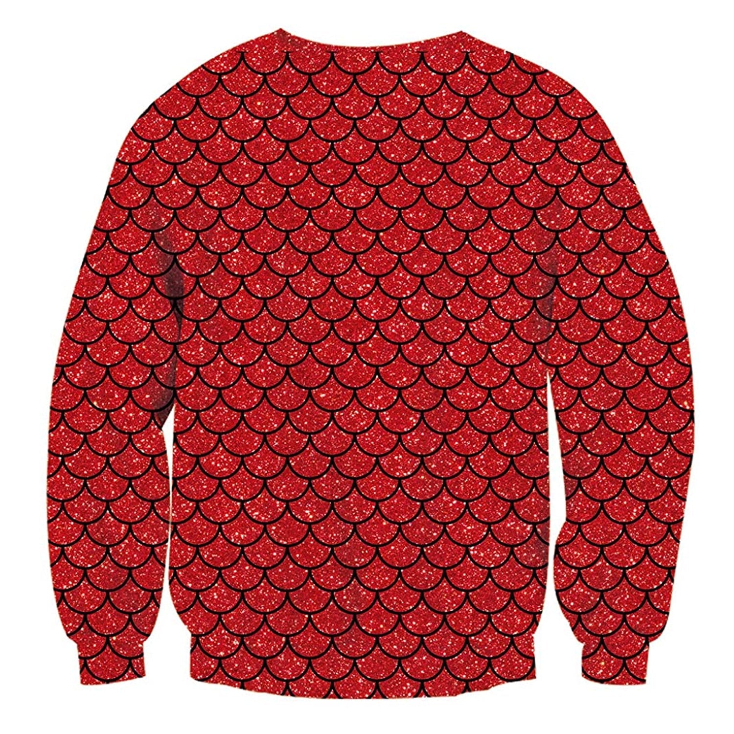 Muscle Mermaid Tie Print Ugly Christmas Sweatshirt - Moonbestprint