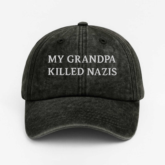 My Grandpa Killed Nazis Cliff Cash Hat -Moonbestprint
