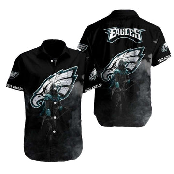 Mystic Eagle Midnight Black Philadelphia Eagles Tropical Hawaiian Shirt - Moonbestprint
