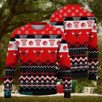 NBA Chicago Bulls Basketball Ugly Christmas Sweater, NBA Chritsmas Sweater Moonbestprint