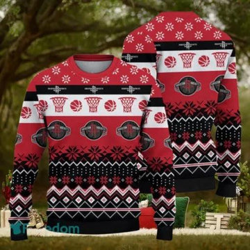 NBA Houston Rockets Basketball Ugly Christmas Sweater, NBA Chritsmas Sweater Moonbestprint