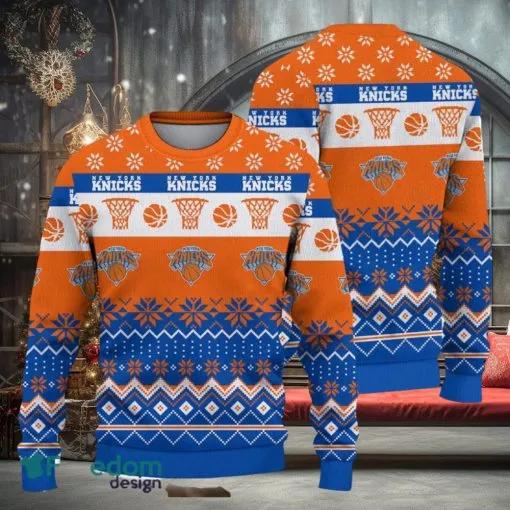NBA New York Knicks Basketball Ugly Christmas Sweater, NBA Chritsmas Sweater Moonbestprint