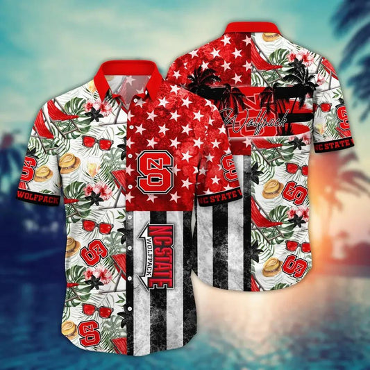 NC State Wolfpack NCAA Flower Aloha Hawaiian Shirt 10, NCAA Hawaiian Shirt Moonbestprint