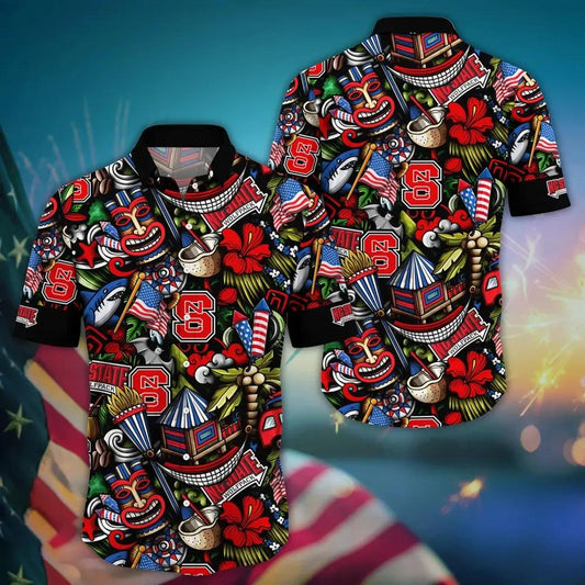 NC State Wolfpack NCAA Flower Aloha Hawaiian Shirt 14, NCAA Hawaiian Shirt Moonbestprint