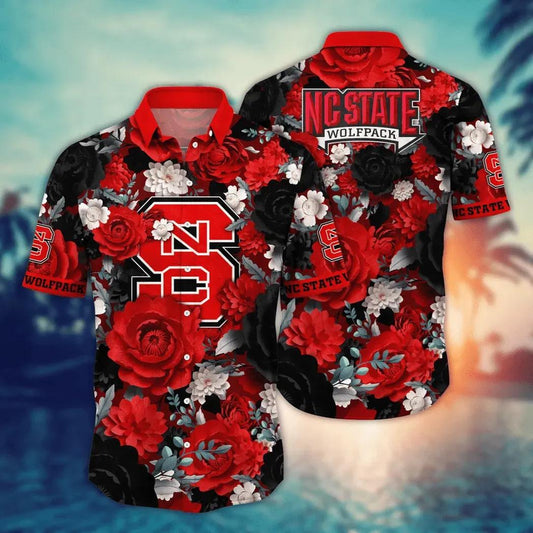 NC State Wolfpack NCAA Flower Aloha Hawaiian Shirt 4, NCAA Hawaiian Shirt Moonbestprint