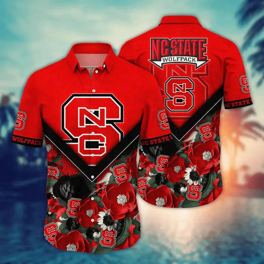 NC State Wolfpack NCAA Flower Aloha Hawaiian Shirt 5, NCAA Hawaiian Shirt Moonbestprint