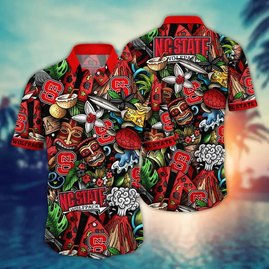 NC State Wolfpack NCAA Flower Aloha Hawaiian Shirt 6, NCAA Hawaiian Shirt Moonbestprint