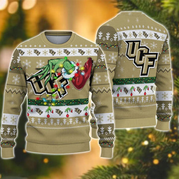 NCAA UCF Knights Grinch Ugly Christmas Sweater, NCAA Christmas Sweater Moonbestprint