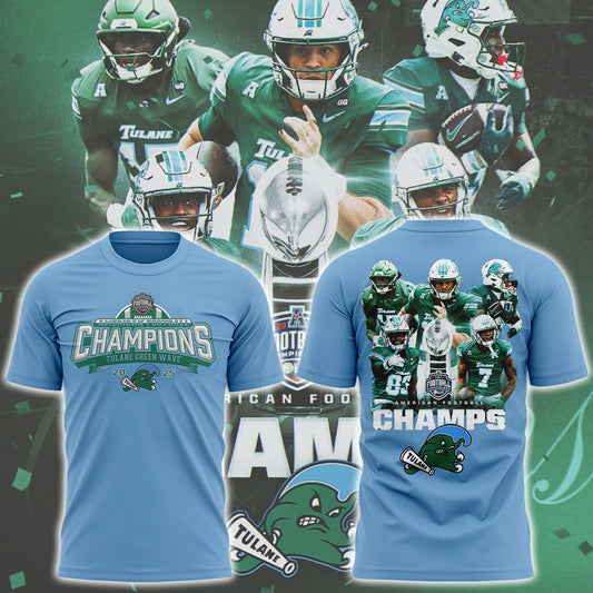 THE TULANE ARE YOUR 2025 AMERICAN FOOTBALL CHAMPIONS - T-Shirt Edition! | ZB74 Moonbestprint
