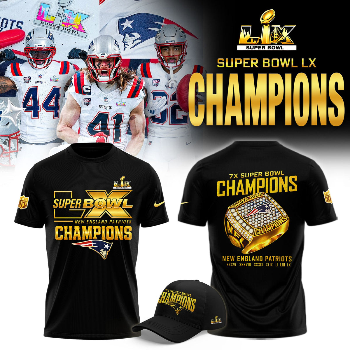 New England Patriots Super Bowl LX Champions Limited Shirt | TZ13 Moonbestprint