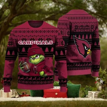 NFL Arizona Cardinals The Grinch Ugly Christmas Sweater, NFL Chritsmas Sweater Moonbestprint