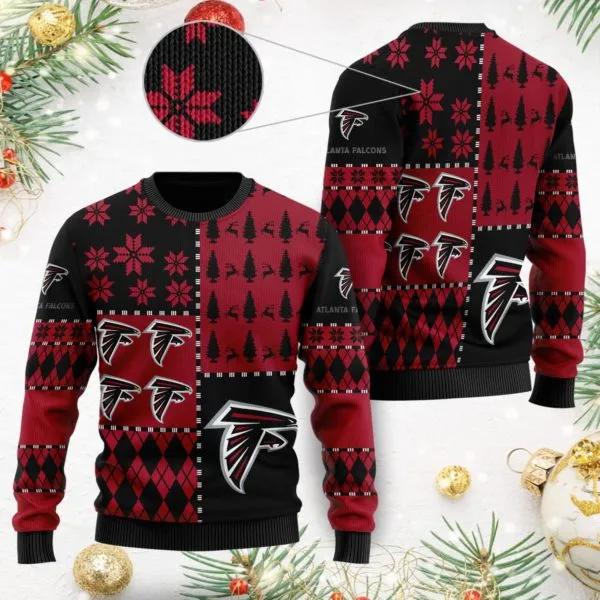 NFL Atlanta Falcons Logo Ugly Christmas Sweater, NFL Christmas Sweater Moonbestprint