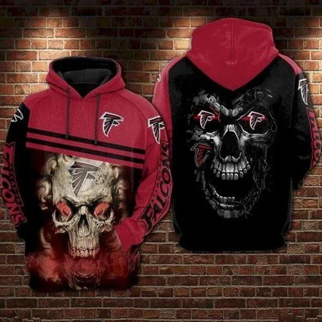 NFL Atlanta Falcons Skull 3D Hoodie, NFL Hoodie Moonbestprint