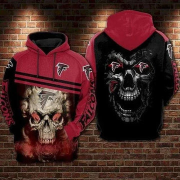 NFL Atlanta Falcons Skull 3D Hoodie, NFL Hoodie Moonbestprint