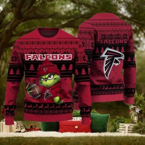 NFL Atlanta Falcons The Grinch Ugly Christmas Sweater, NFL Chritsmas Sweater Moonbestprint