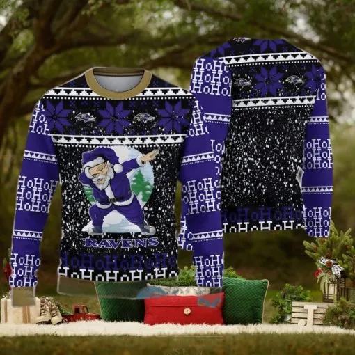 NFL Baltimore Ravens Christmas 3D Retail Ugly Sweater For Winter, NFL Chritsmas Sweater Moonbestprint