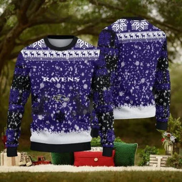 NFL Baltimore Ravens Christmas Reindeer Ugly Christmas Sweater, NFL Chritsmas Sweater Moonbestprint