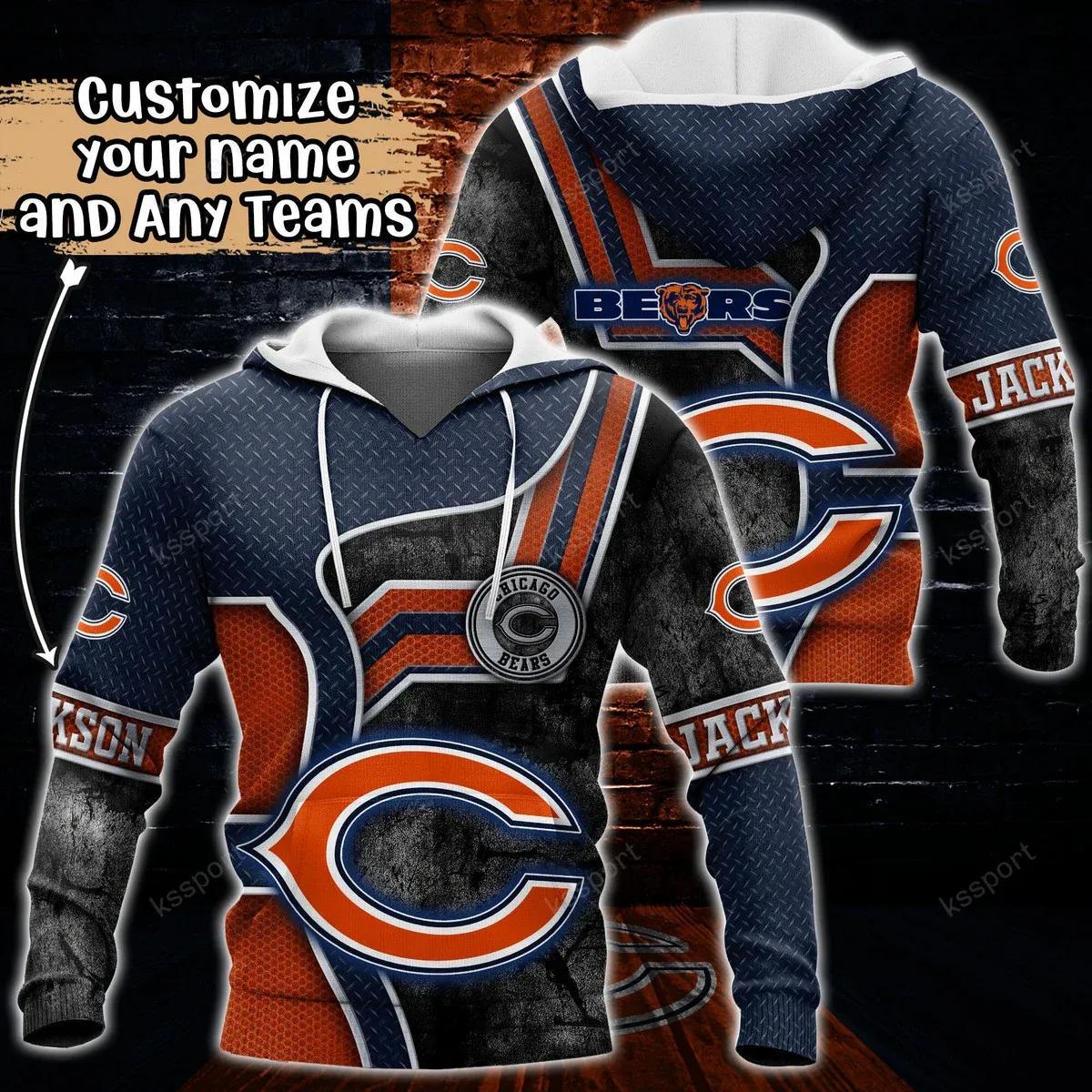 NFL Chicago Bears Personalized 3D Hoodie 4, NFL Hoodie Moonbestprint