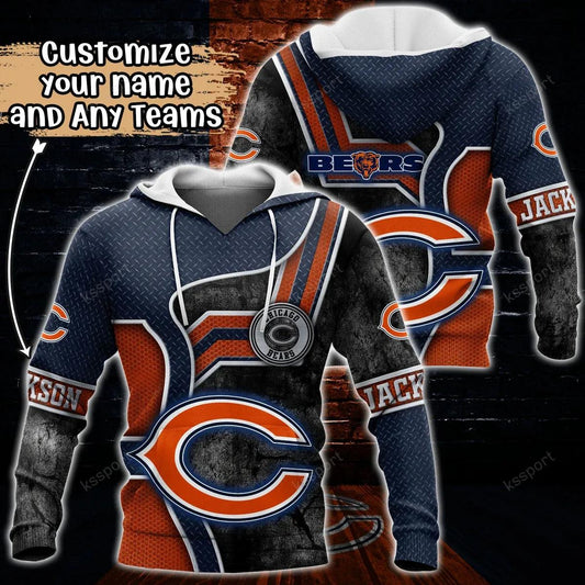 NFL Chicago Bears Personalized 3D Hoodie 4, NFL Hoodie Moonbestprint
