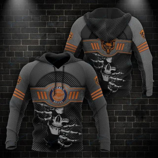 NFL Chicago Bears Skeleton 3D Hoodie, NFL Hoodie Moonbestprint
