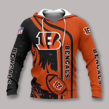 NFL Cincinnati Bengals All Over Print Hoodie, NFL Hoodie Moonbestprint