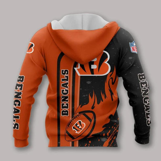 NFL Cincinnati Bengals All Over Print Hoodie, NFL Hoodie Moonbestprint