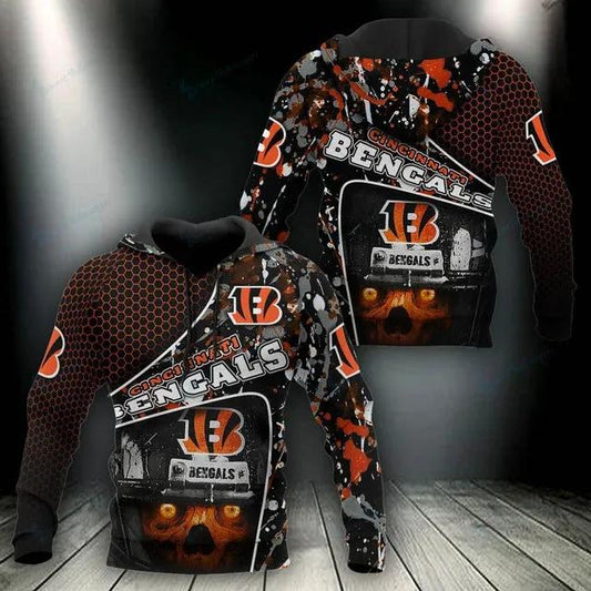 NFL Cincinnati Bengals Logo 3D Hoodie 10, NFL Hoodie Moonbestprint
