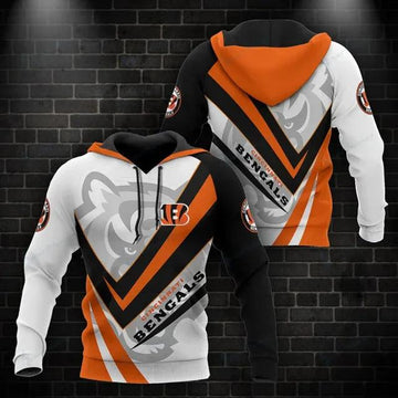 NFL Cincinnati Bengals Logo 3D Hoodie 11, NFL Hoodie Moonbestprint