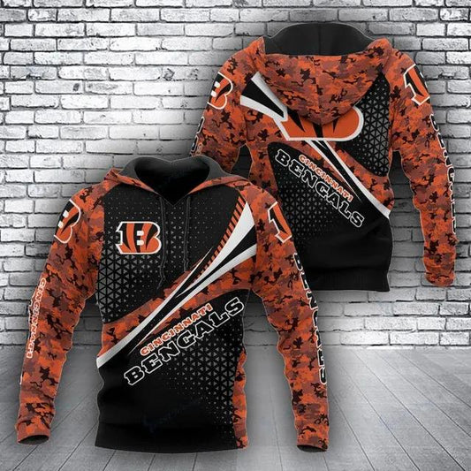 NFL Cincinnati Bengals Logo 3D Hoodie 13, NFL Hoodie Moonbestprint