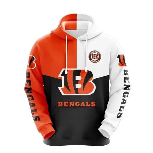 NFL Cincinnati Bengals Logo 3D Hoodie 3, NFL Hoodie Moonbestprint