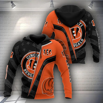 NFL Cincinnati Bengals Logo 3D Hoodie 5, NFL Hoodie Moonbestprint