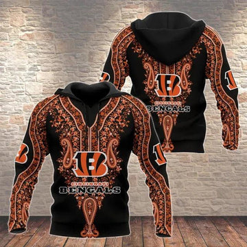 NFL Cincinnati Bengals Logo 3D Hoodie 6, NFL Hoodie Moonbestprint