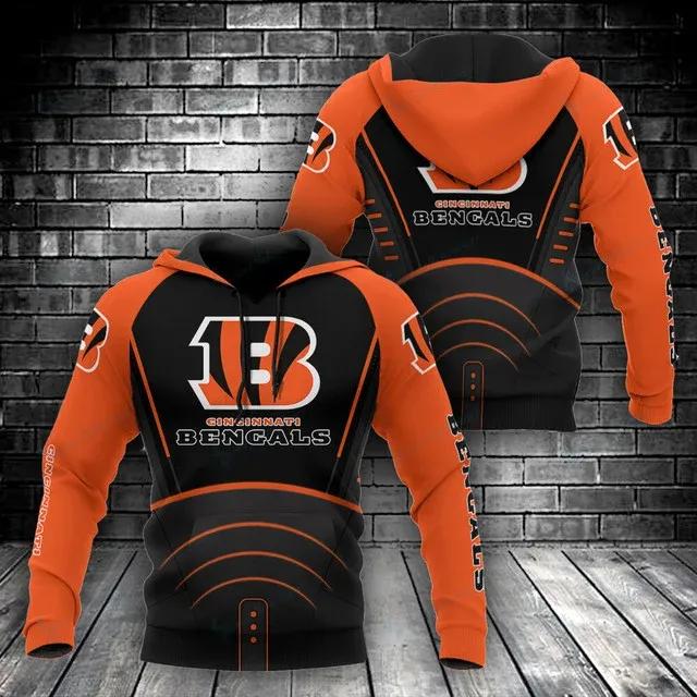 NFL Cincinnati Bengals Logo 3D Hoodie 8, NFL Hoodie Moonbestprint